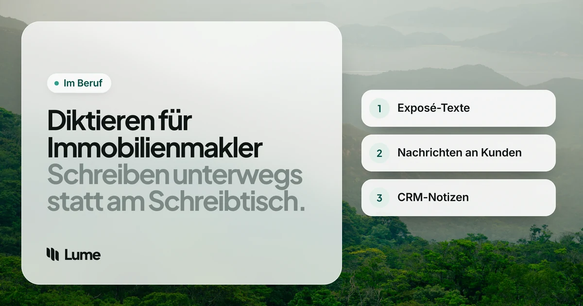 Die beste Diktiersoftware für Immobilienmakler (2026)