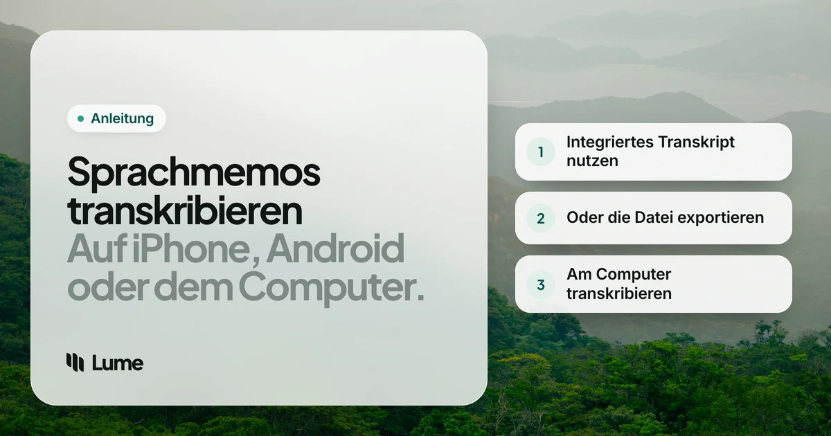 Sprachmemos transkribieren auf iPhone, Mac, Android und PC
