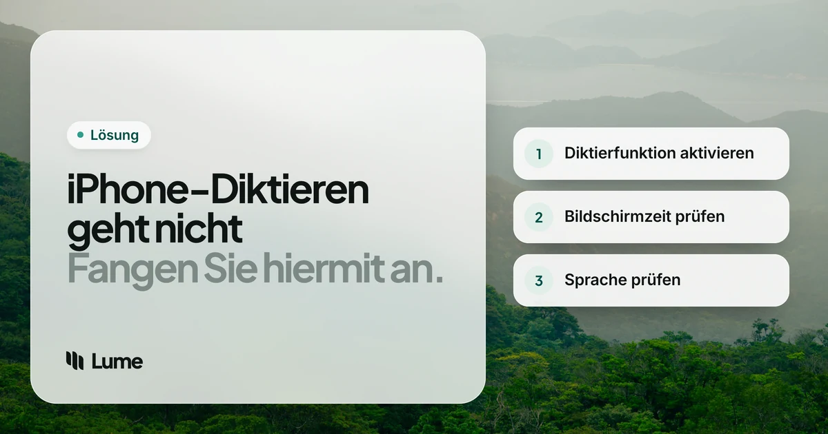 iPhone-Diktieren funktioniert nicht? 9 Lösungen, von den Einstellungen bis Bildschirmzeit