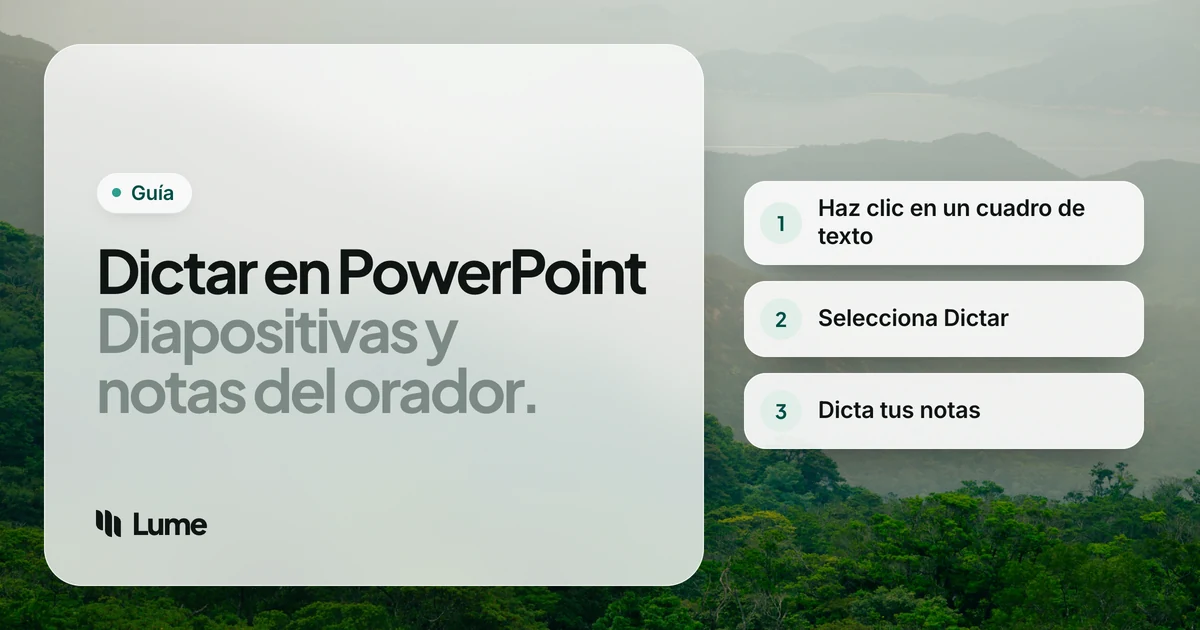 Cómo dictar en PowerPoint: diapositivas, notas del orador y comentarios