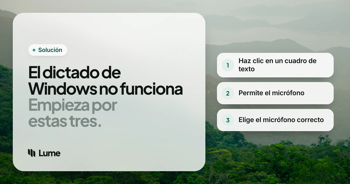 ¿La escritura por voz de Windows no funciona? 10 soluciones en el orden correcto