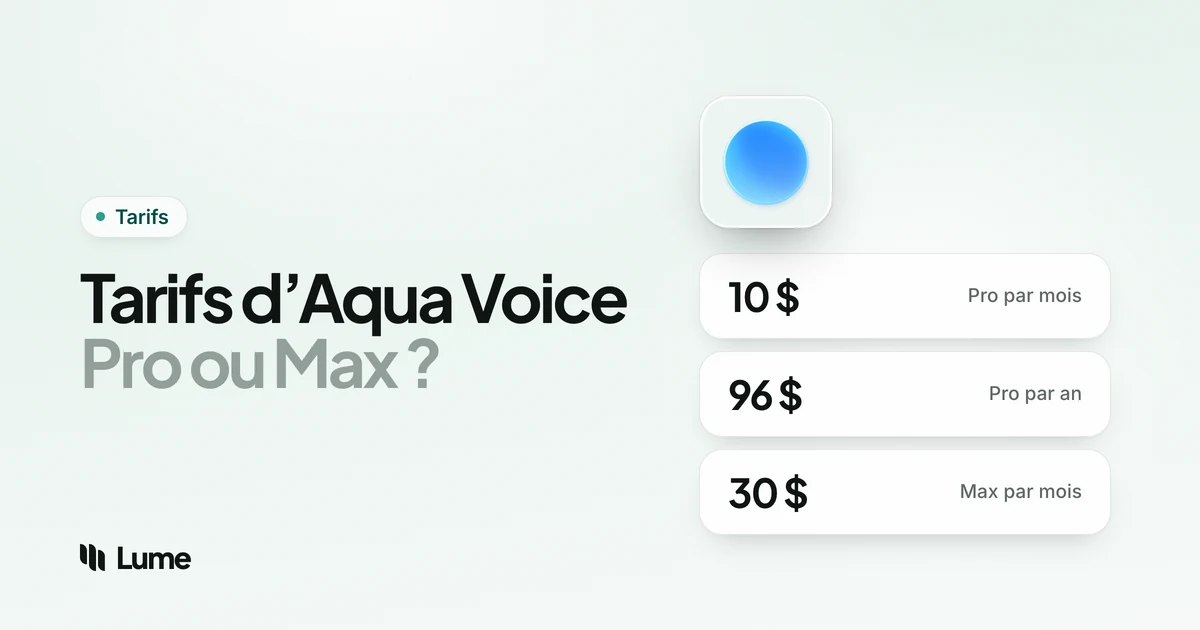 Tarifs Aqua Voice 2026 : formules, offre gratuite et coût sur 3 ans