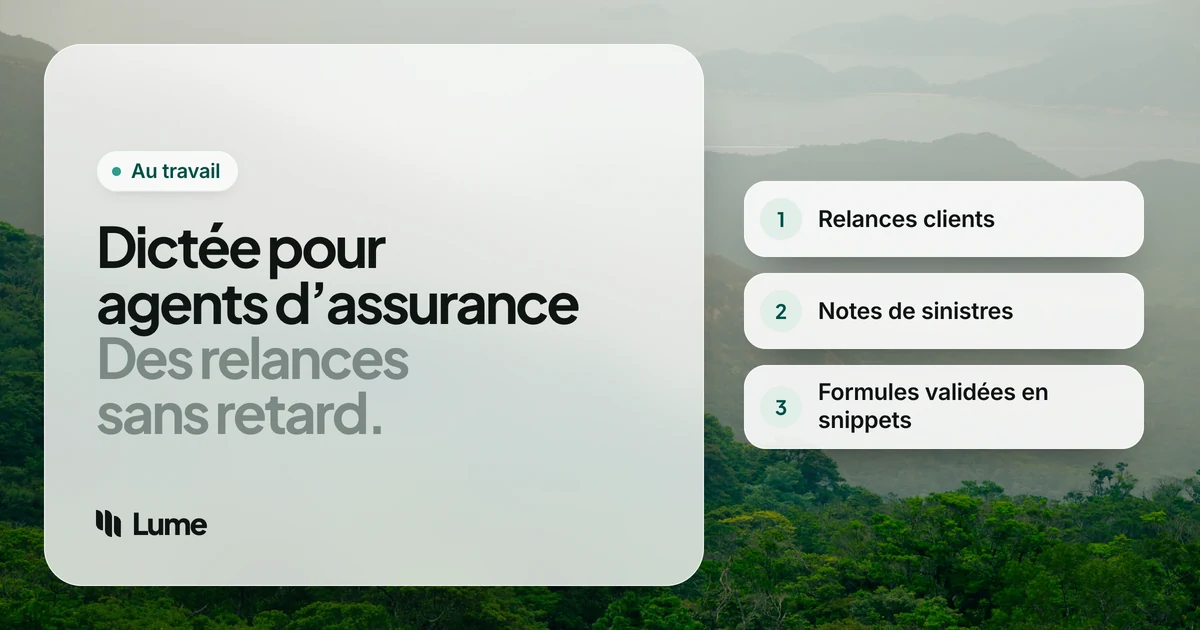 Meilleur logiciel de dictée pour agents d’assurance en 2026