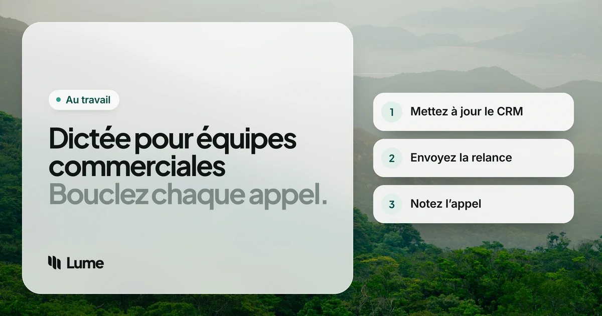 Meilleur logiciel de dictée pour équipes commerciales : CRM et relances