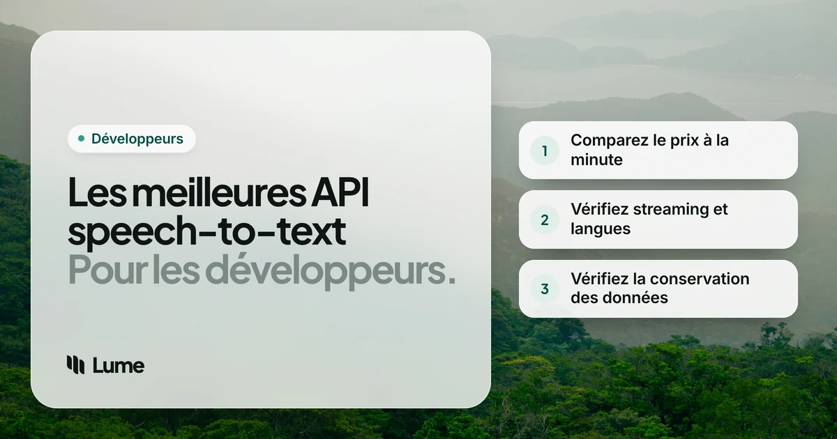 Meilleure API de speech to text en 2026 : OpenAI, Deepgram, AssemblyAI, Google, Azure et AWS