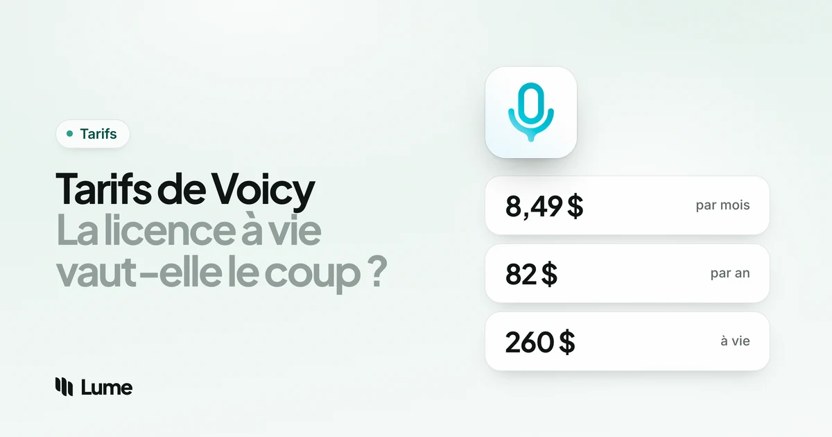 Tarifs Voicy 2026 : formules, remises et coût sur 3 ans