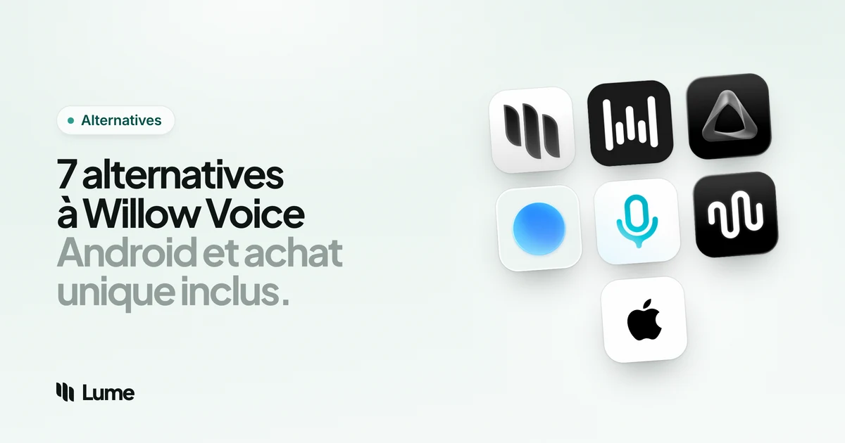 Alternatives à Willow Voice en 2026 : 7 applications de dictée comparées