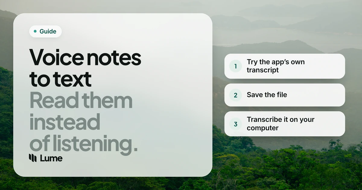 Voice Notes to Text: WhatsApp, Telegram, Recorders and Note Apps